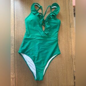 Cupshe Green Ruffle One Piece Bathing Suit